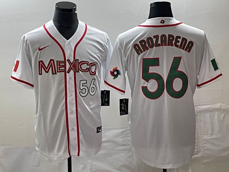 Men 2023 World Cub Mexico #56 Arozarena White green Nike MLB Jersey 5->more jerseys->MLB Jersey